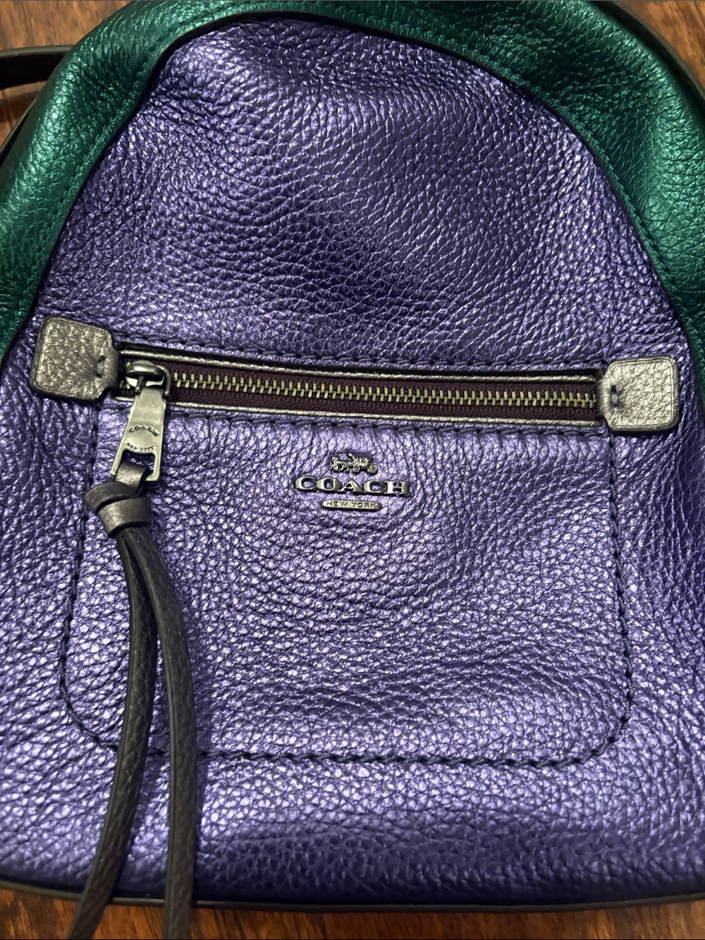 Coach Metallic Colorblock small backpack - Picture 2 of 6
